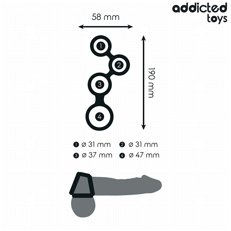 The Addicted Toys Cock Ring with Ball Dividers is designed t... Addicted Toys - Cock Ring w Ball Stretcher - Black photo-5