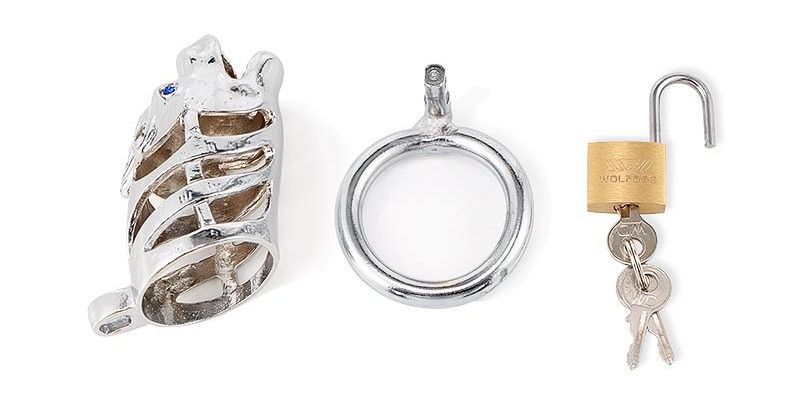 Silver chastity device in the shape of Chinese traditional z... MT - Mustang Chastity Cage 50mm - Silver photo-8