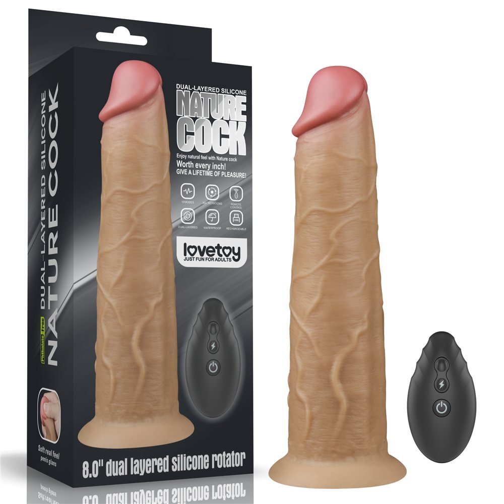 Lovetoy - 8" Dual Layered Rotator - Flesh photo-23