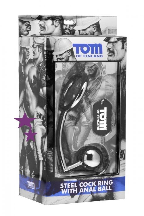 This cock and ass hitch features steel construction, for the... TOF - Steel Cock Ring with Anal Ball photo-14