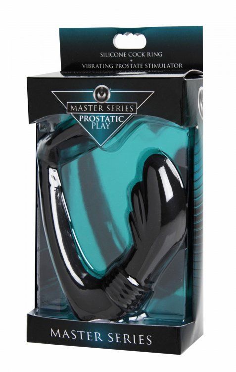 This targeted prostate stimulator is ergonomically curved an... Prostatic Play - Nova Cock Ring Vibrating Prostate Stimulator Silicone - Black photo-3