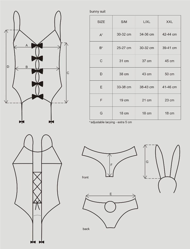 Playful bunny will bring you to the Obsessive wonderland!
c... Obsessive - Bunny Suit Costume 4 pcs - Pink - L/XL photo-12