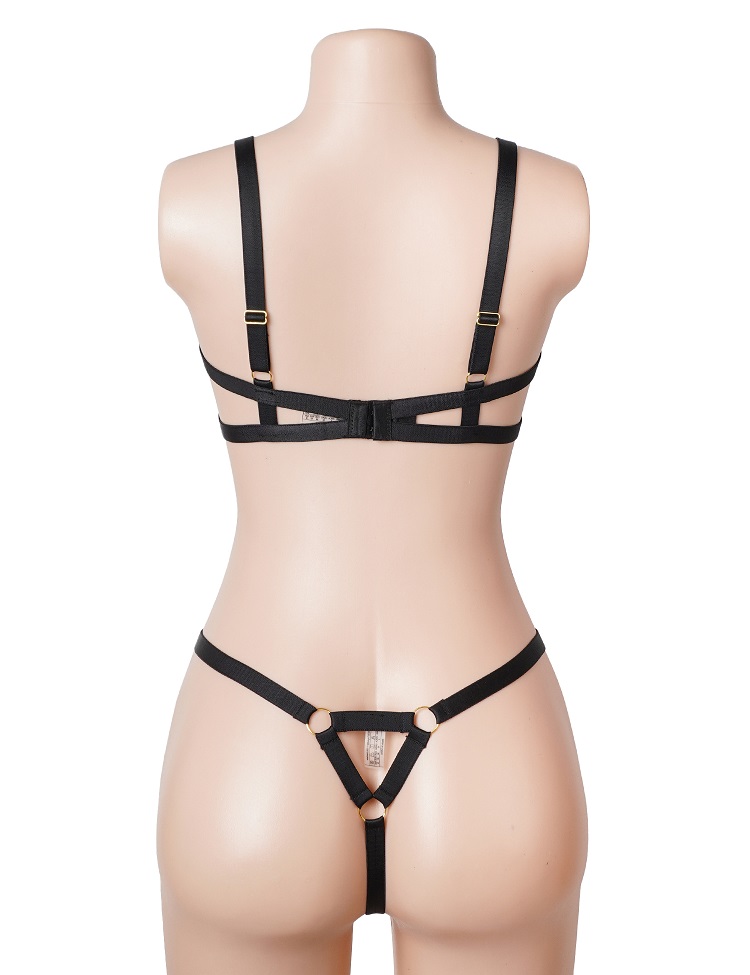 Ohyeah - Sexy Bow Bra Set - Black - L photo
