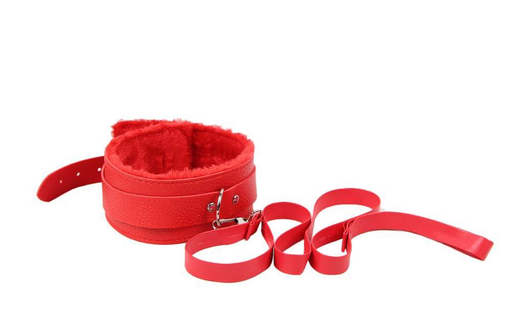 Includingopen breathable play ball gag + handcuffs +... Ohyeah - Bondage SM Adult Set - Red photo-3