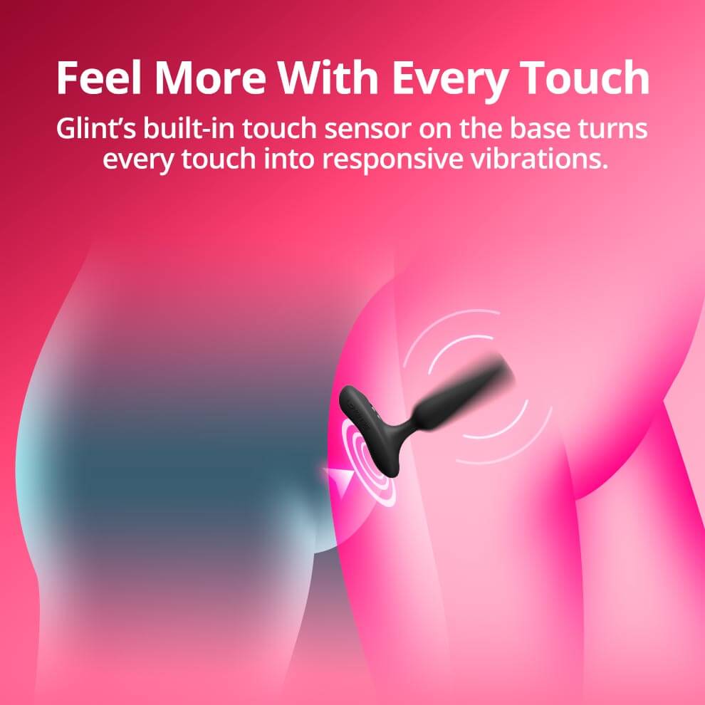 Lovense - Glint APP Vibro Butt Plug - Black photo-4
