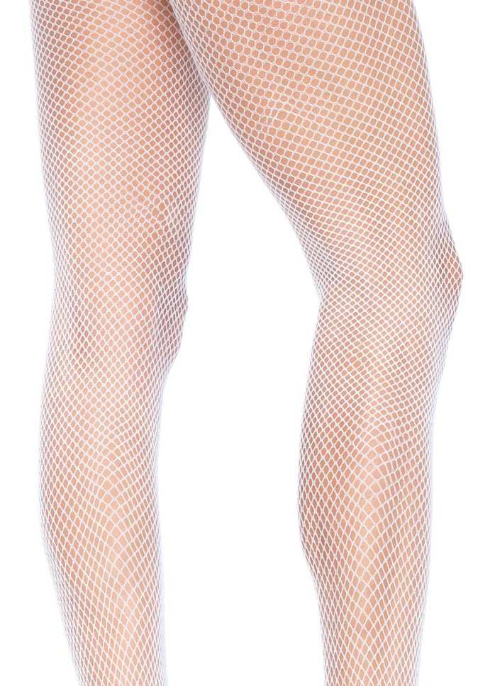 Leg Avenue - Crotchless Fishnet Pantyhose - White photo