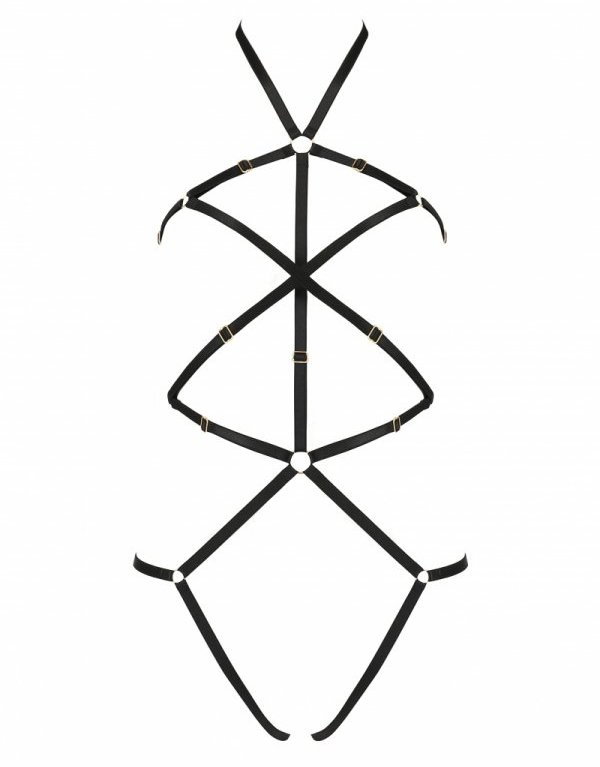 Body in an unusual edition, made of sensual stripes that wra... Passion - Ivena Harness - Black - L/XL photo-5