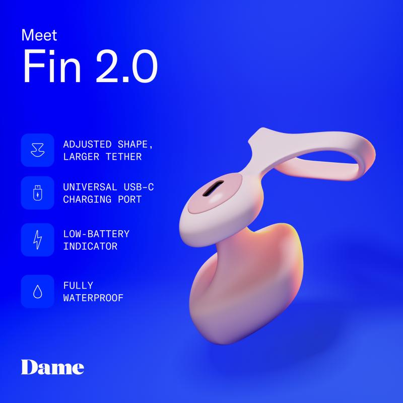 An intuitive finger vibe designed to add excitement to your ... Dame - Fin 2.0 Finger Vibrator - Quartz photo-2