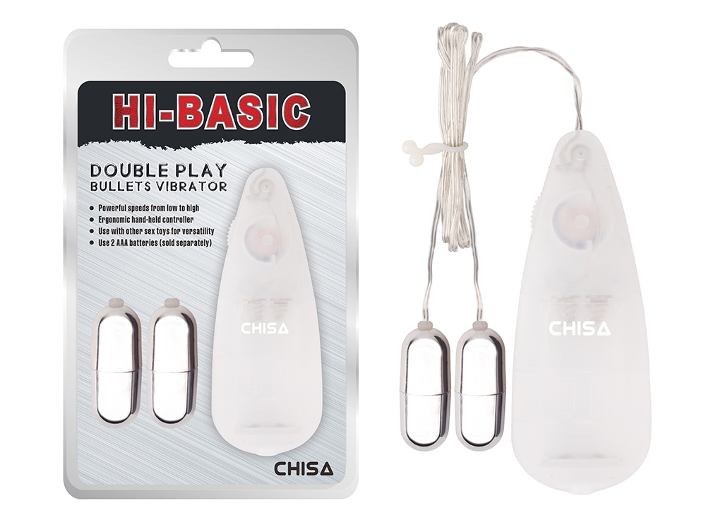 Waterproof (bullet only), Multi-Speed, Control Dista... Chisa - Double Play Bullets Vibrator - White photo-2