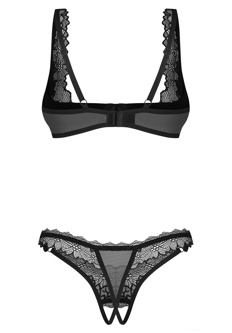Obsessive - Deina More Crotchless Set 2 pcs - Black - S/M photo