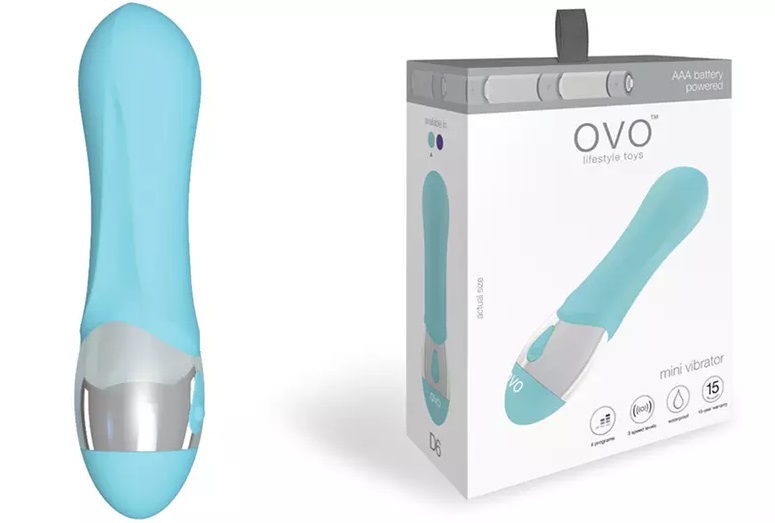 The perfect toy for beginners and experienced users alike, b... Ovo - D6 Mini Vibrator - Blue photo-4
