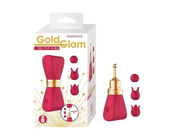 Nasstoys - Gold Glam Pinpoint Vibrator - Red 照片-4