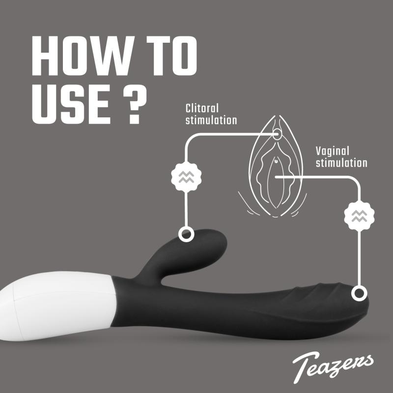 Teazers - Tarzan Rabbit Vibrator - Black photo-4