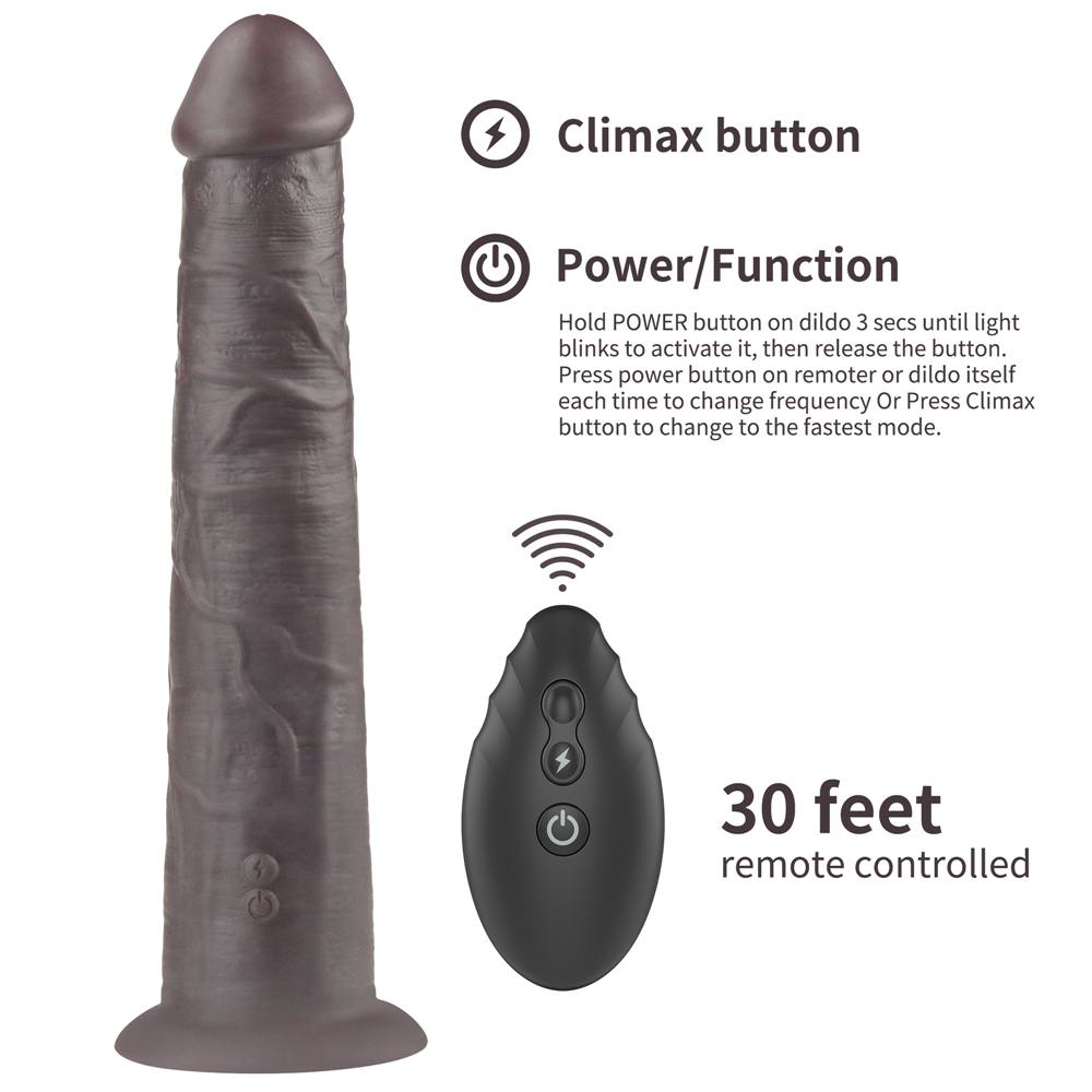 Incredibly lifelike with a dual-layered shaft and realistic ... Lovetoy - 10" Dual Layered Rotator Dildo - Brown photo-11