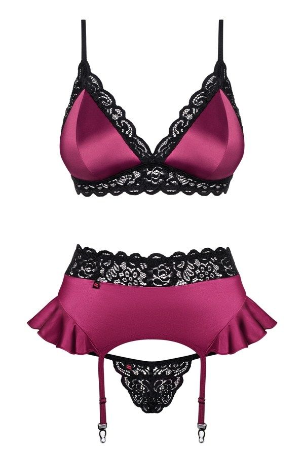Wanna put on something incredibly sexy and very alluring? Wa... Obsessive - 845-SEG-5 Set 3 pcs - Pink - S/M photo-7