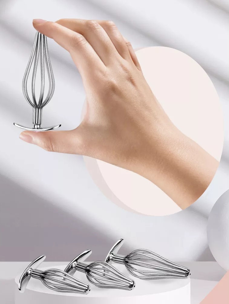 Teasing butt plug with smooth curve shape safe and comfortab... MT - Hollow Anal Plug L - Silver photo-3