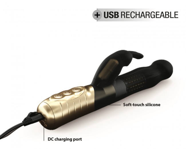 Rabbit vibrator with 3 simultaneous effects: special G-Spot ... Dorcel - Baby Rabbit 2.0 Rotating Vibe - Black photo-6