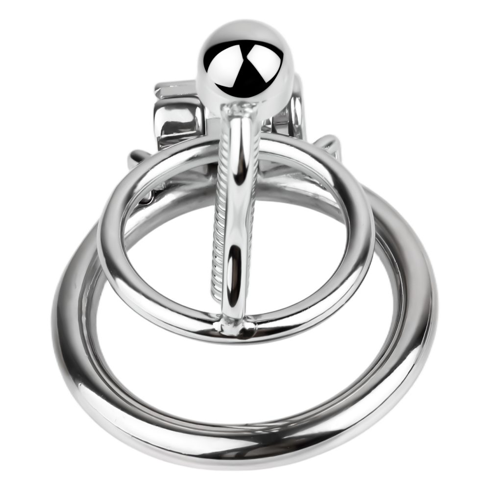 Material: 304 Stainless steel
... FAAK - Chastity Cage w Urethral Plug - Silver photo-9