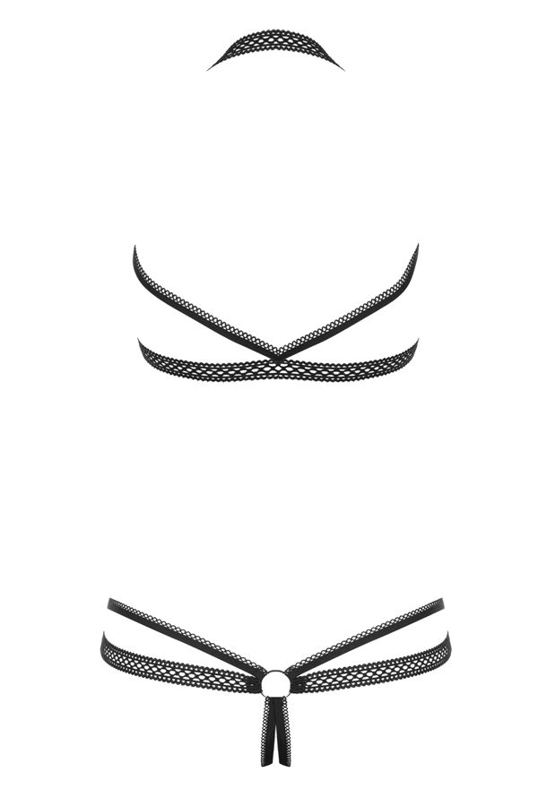 Imagine a really spicy night with your lover. You’re wearing... Obsessive - Darkie Crotchless Teddy - Black - S/M photo-8