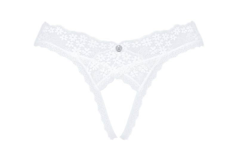Oh! What a night it will be! Simply heavenly! You can surrep... Obsessive - Heavenlly Crotchless Thong - White - M/L photo-7
