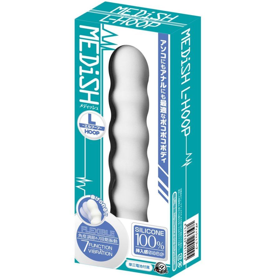 Flexible Kneekne can be bent!
A mesh of silicone material wi... A-One - Medish L Hoop Vibrator - White photo-9