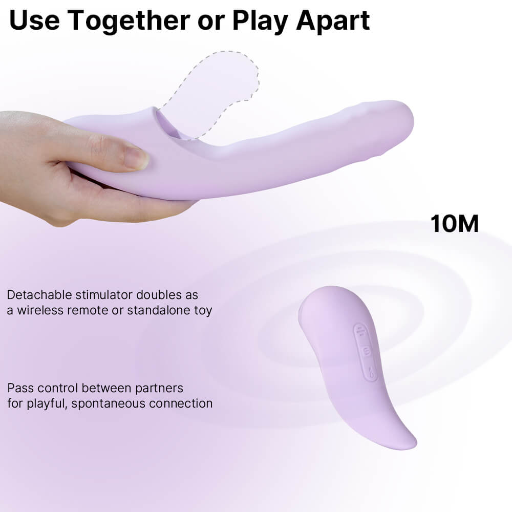 SVAKOM - DuoGlow APP Thrusting Vibrator - Pastel Lilac photo-13
