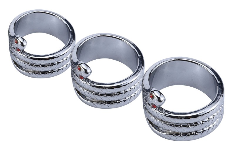 Snake-shaped metal cock ring
∅: 30mm
Stainless steel MT - Snake Cock Ring 30mm - Silver photo-8