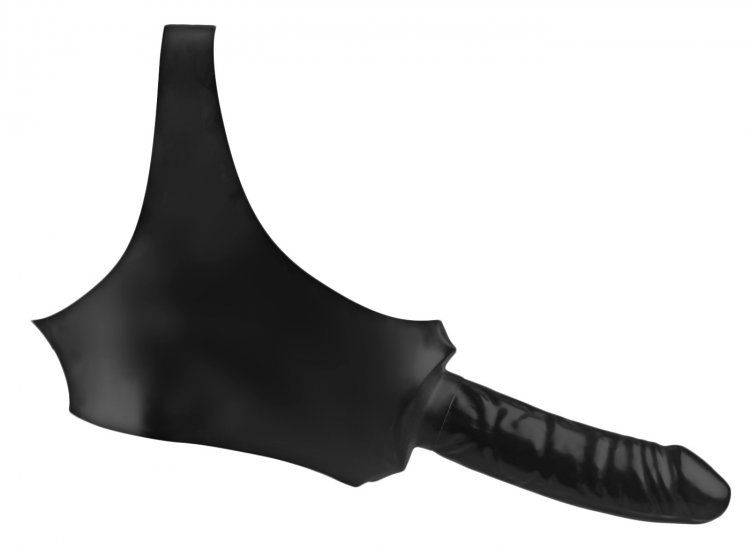Get a real face-full with this stretchy, all-latex strap on ... Master Series - Latex Face Fuck Mask - Black photo-3