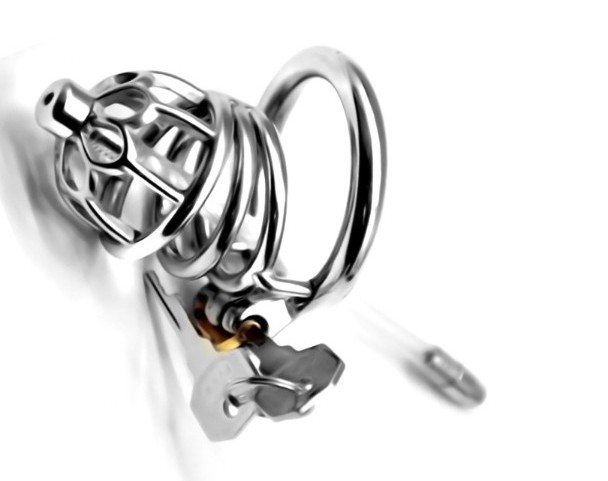 Total high: 58mm &n... FAAK - Chastity Cage 02 w Catheter 45mm - Silver photo-4