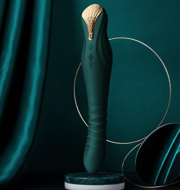 KING applies ZALO's breakthrough PowerThrust technology, org... Zalo - King APP Thrusting Vibrator - Turquoise Green photo-7