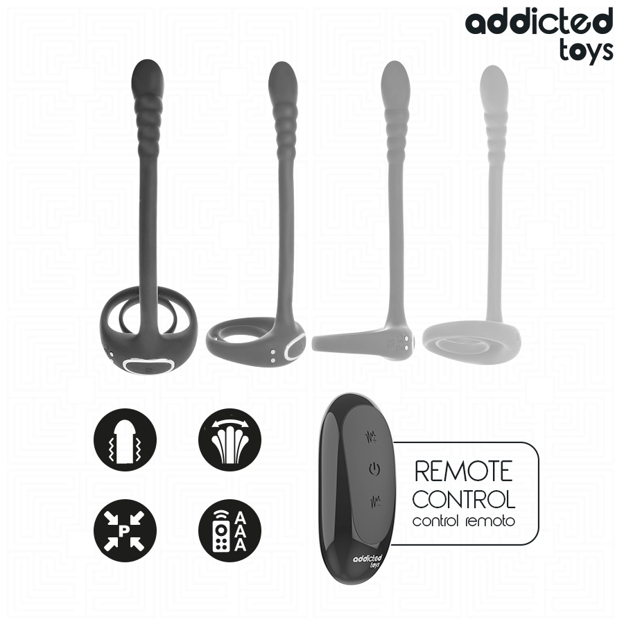 Addicted Toys - P点震动阴茎环 - 黑色 照片-6