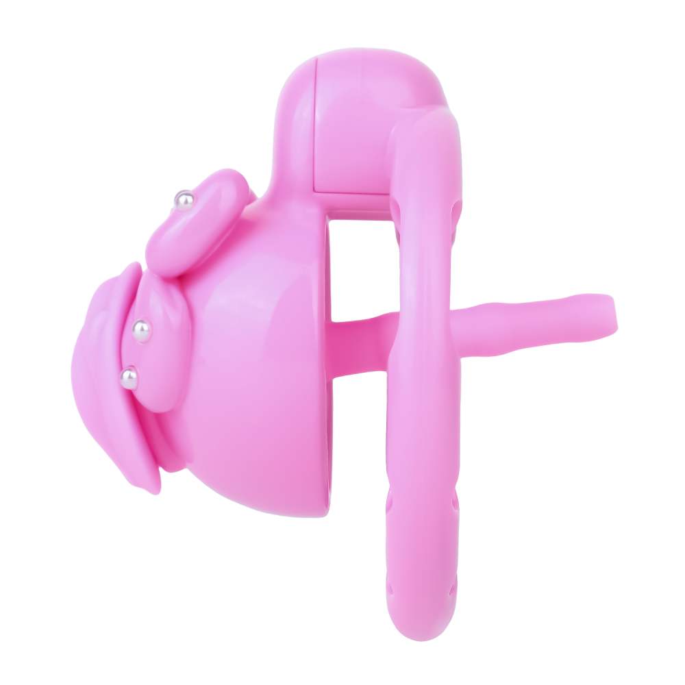 FAAK - Bow Chastity Cage w Cock Plug - Pink photo-11