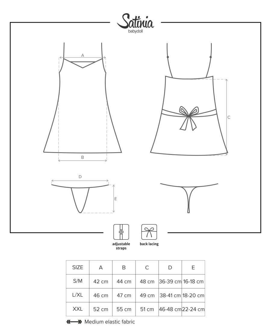 Fasten your seat-belt and get ready for exciting journey to ... Obsessive - Satinia Babydoll & Thong - Black - S/M photo-7