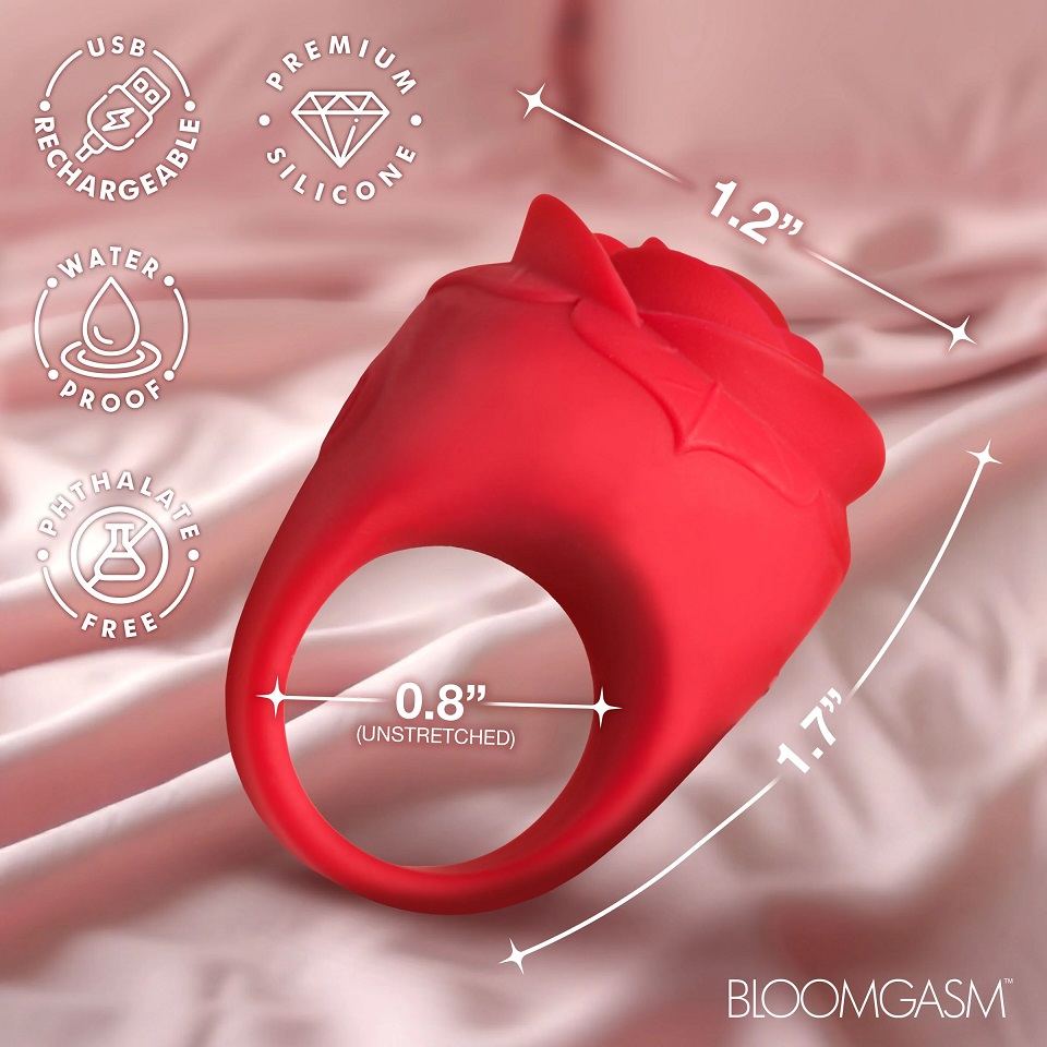 Bloomgasm - Rose Ring Vibrator - Red 照片-4