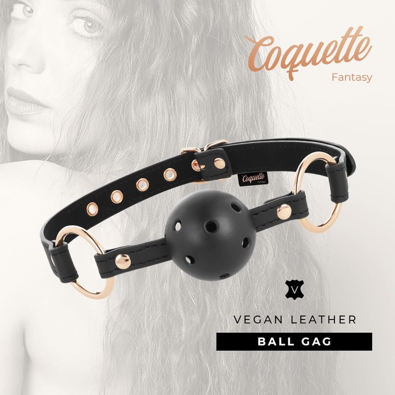 COQUETTE CHIC DESIRE FANTASY presents this vegan leather gag... Coquette - Chic Desire Ball Gag - Black photo-4