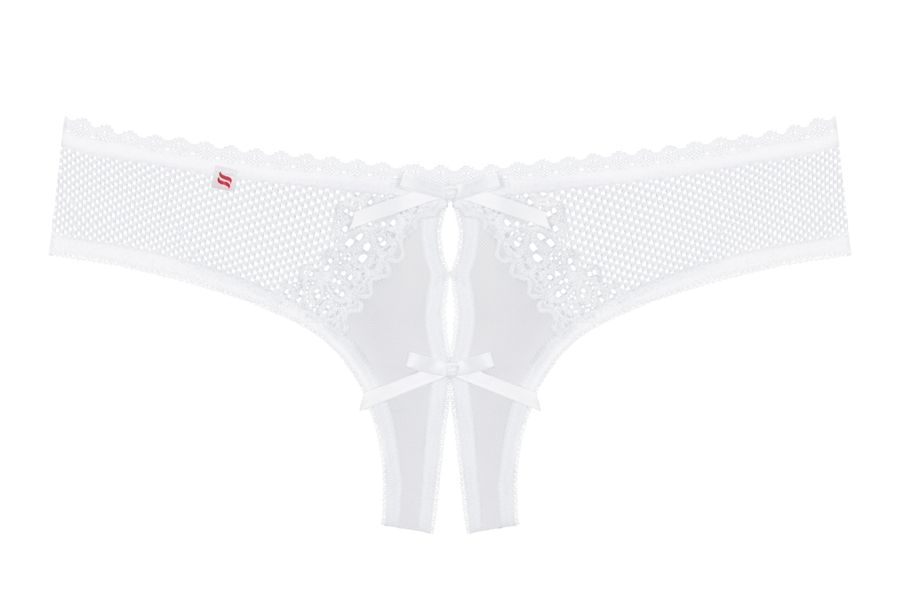 Spicy pleasure? Here you are! Discover the pleasure full of ... Obsessive - Alabastra Crotchless Thong - White - S/M photo-8