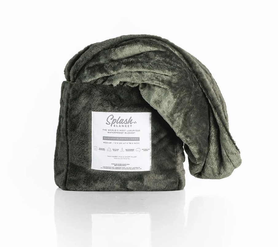 Splash Blanket - Furlush Non Bonded - Army - M photo-4