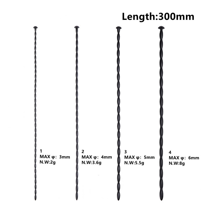 MT - 串珠尿道塞 4mm - 黑色 照片-6