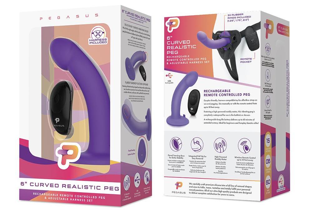 15 Vibration patterns
6 Vibration speeds
Wireless Remote Con... Pegasus - 6'' Curved Wireless Remote Control w/Harness - Purple photo-10