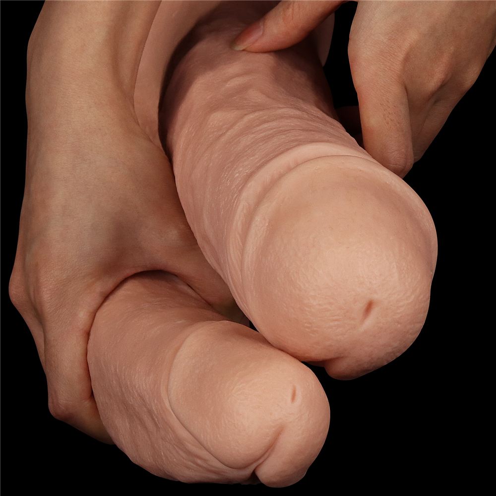 Explore every inch of legendary king-sized realistic Mega do... Lovetoy - 12" Mega Double Dildo - Flesh photo-9