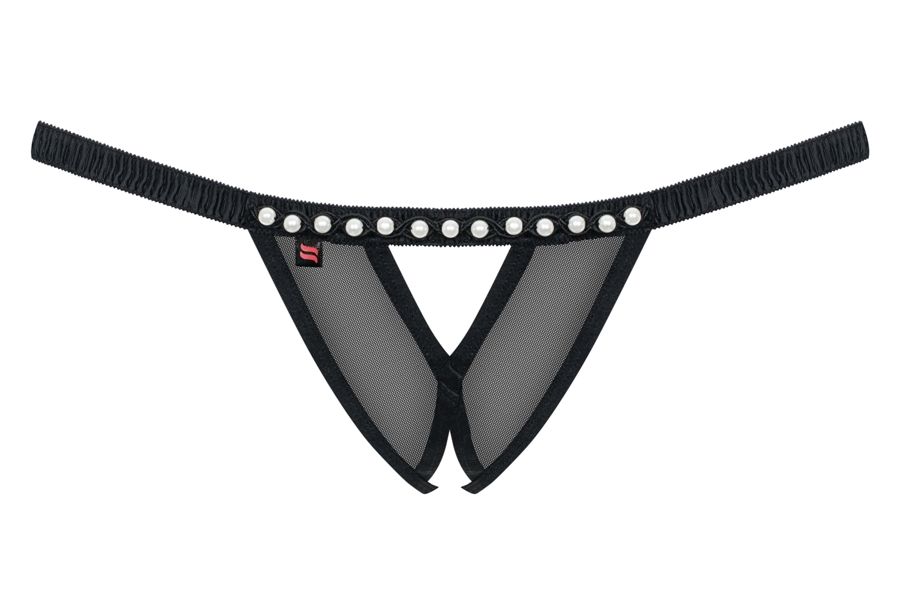So tiny but so hot! This amazing thong with really naughty d... Obsessive - 812-THC-1 Crotchless Thong - Black - S/M photo-7