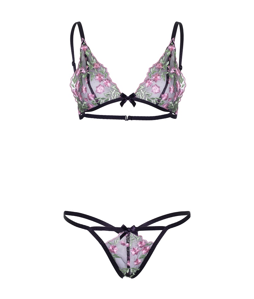 Leg Avenue - In Bloom 内衣套装 - 黑色 - L 照片-8