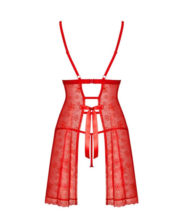 An extremely hot xMas offer – a red babydoll and thong from ... Obsessive - Claussica Babydoll & Thong - Red - XL/XXL photo-4