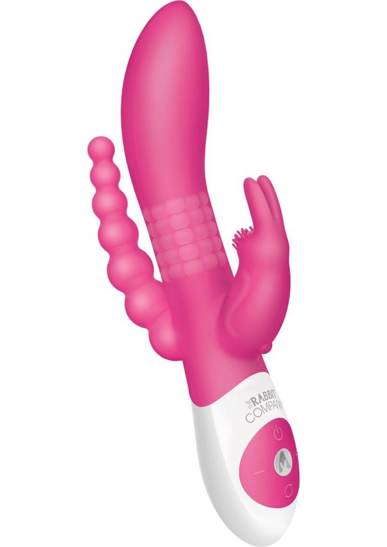 Simultaneously target the g-spot, clitoris and anus with 3 w... TRC - The Beaded DP Rabbit - Hot Pink photo