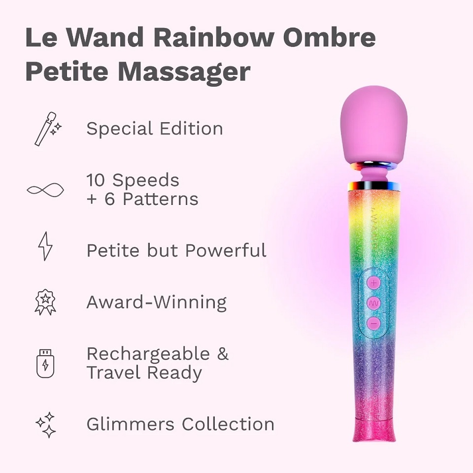 Le Wand - Petite Glitter Vibro Massager - Rainbow 照片-3