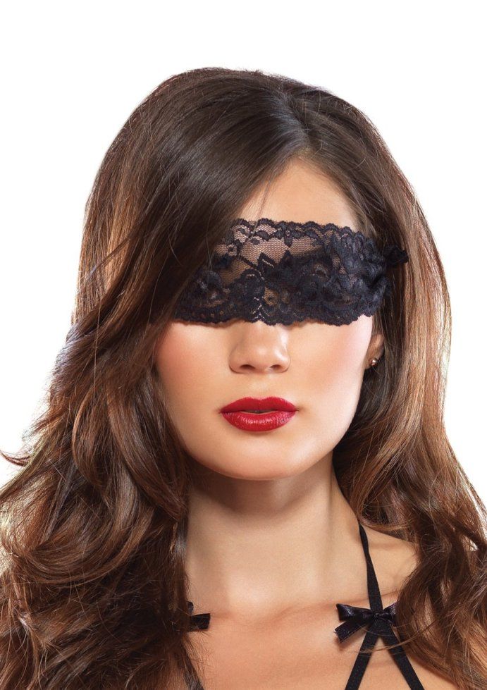 Cage strap lace crotchless teddy and matching lace blindfold... Leg Avenue - Cage Strap Crotchless Teddy with Blindfold - Black photo-3