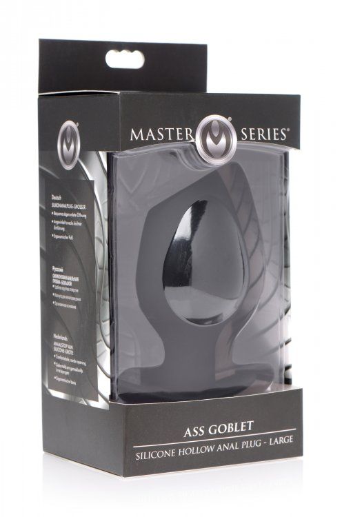 Quench your anal cravings with the Ass Goblet! This larger v... Master Series - Ass Goblet Hollow Anal Plug L-size - Black photo-4