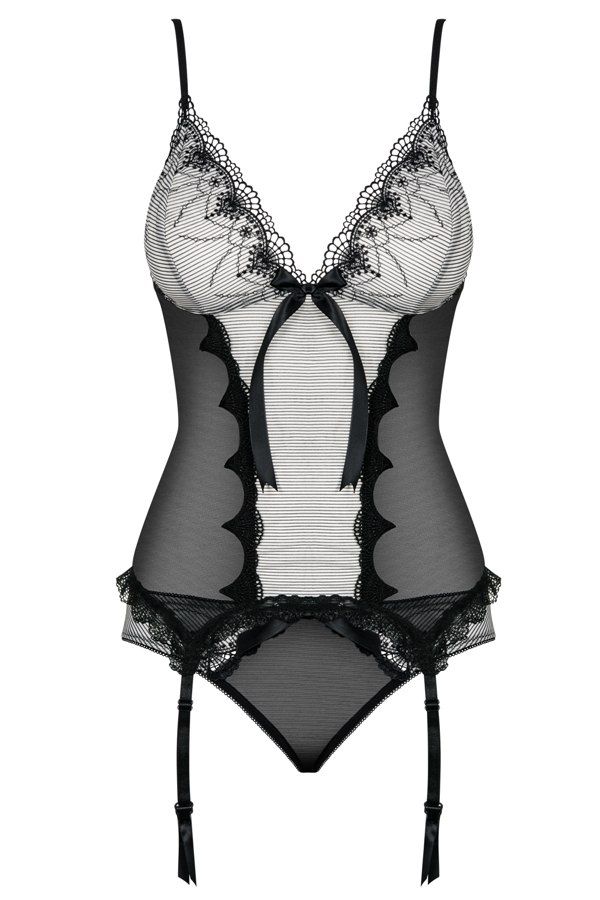 Black and grey! Hey! This set would look great on you! See t... Obsessive - Greyla Corset & Panties - Gray - S/M photo-7