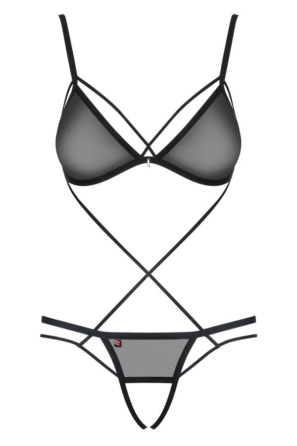 Obsessive - 875-TED-1 Crotchless Teddy - Black - L/XL photo-7