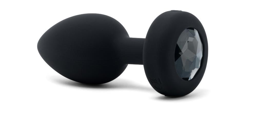 Sparkle and shine as you experience the inner delight of the... B-Vibe - Vibrating Jewel Plug M/L - Black photo-3